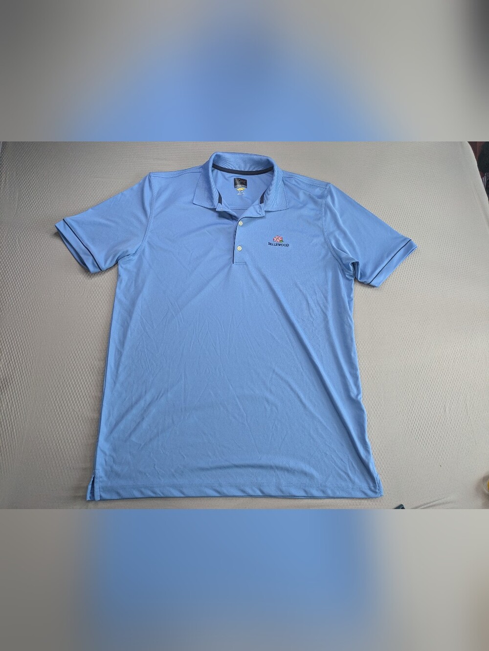 Greg Norman Bellewood Country Club Polo Size XL Blue Performance Stretch